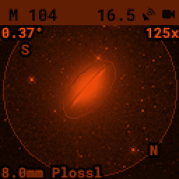 Object image with cardinal-direction letters and size outline